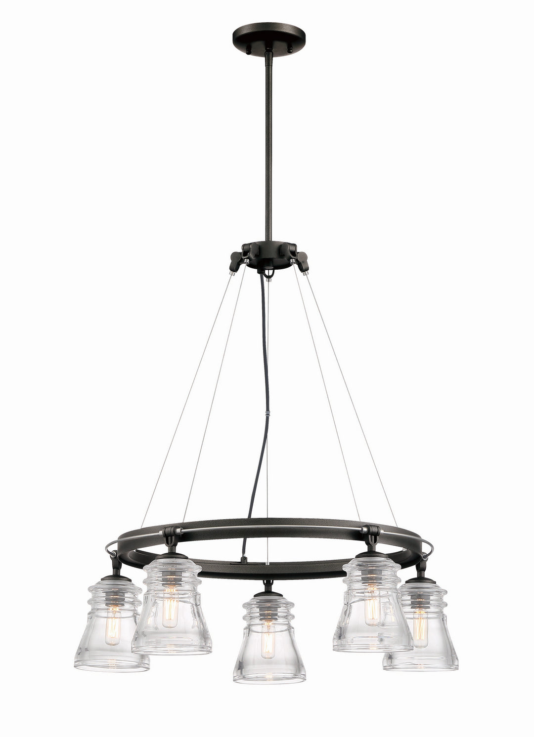 Minka-Lavery Graham Avenue 2736-709 Chandelier Light - Smoked Iron And Brushed Nickel