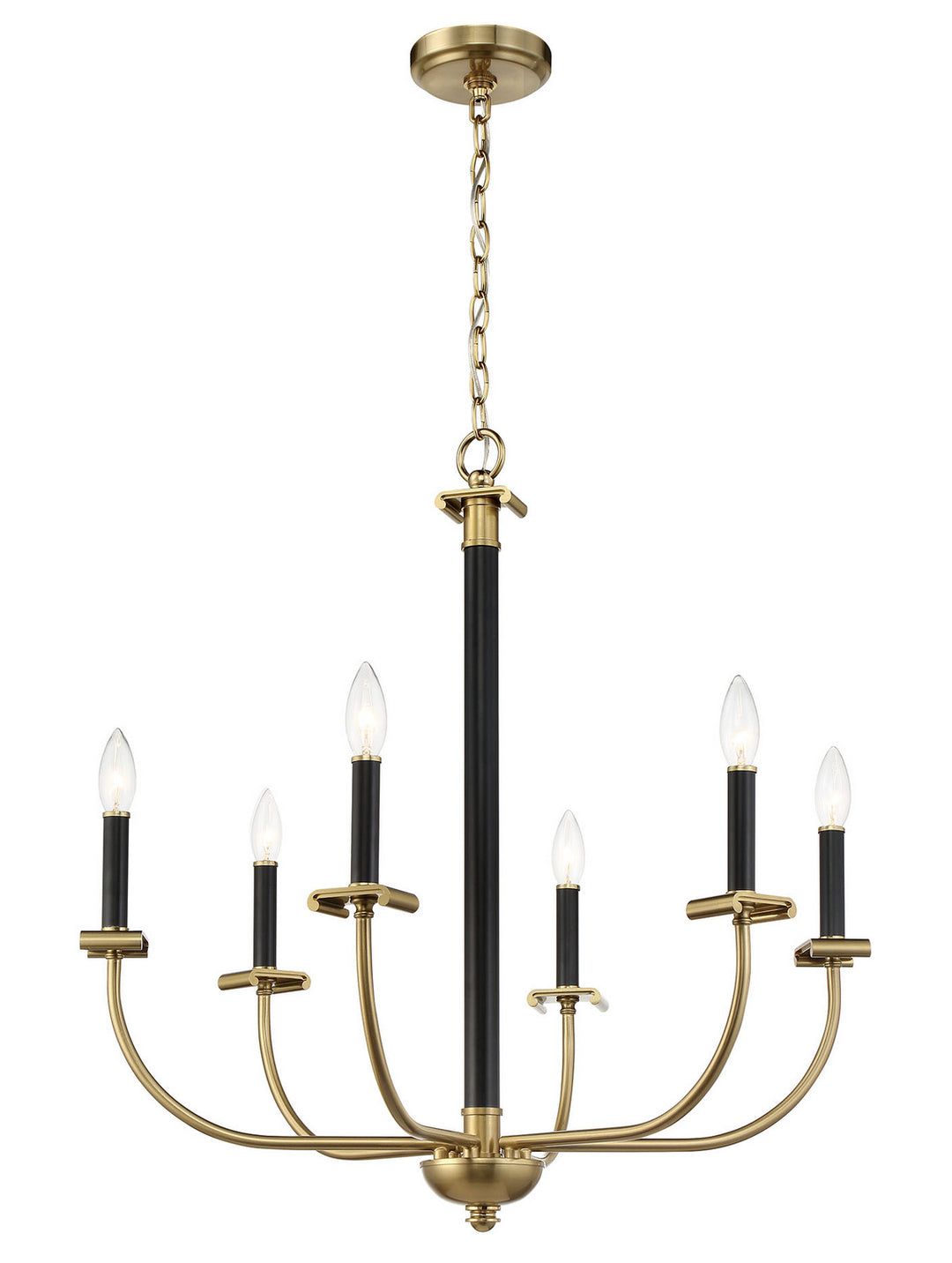 Craftmade Stanza 54826-FBSB Chandelier Light - Flat Black/Satin Brass
