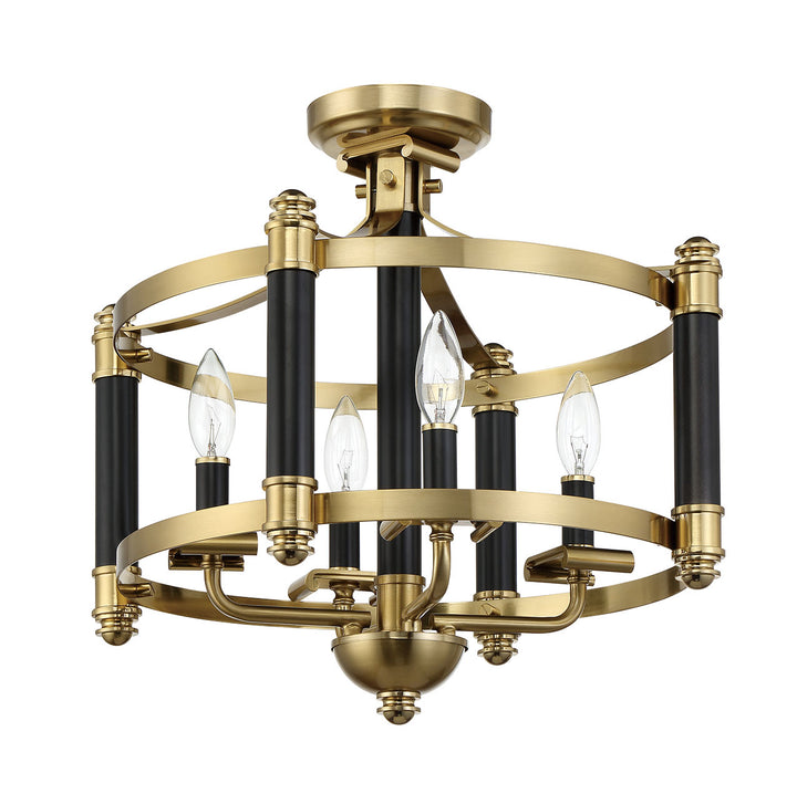 Craftmade Stanza 54854-FBSB Ceiling Light - Flat Black/Satin Brass