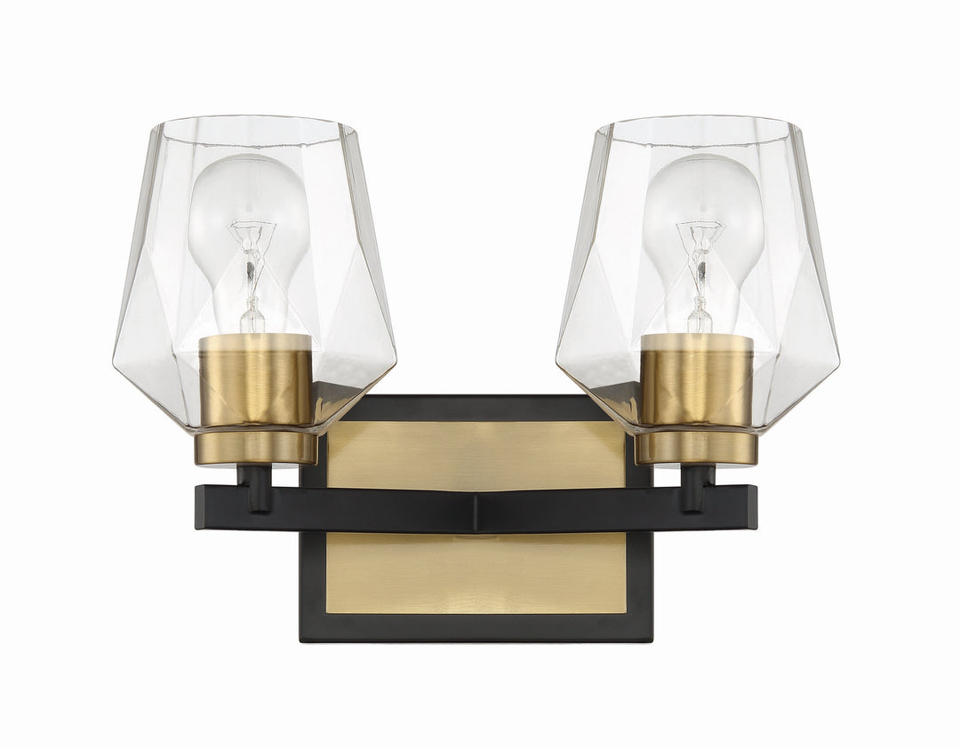 Craftmade Avante Grand 56902-FBSB Bath Vanity Light 13 in. wide - Flat Black/Satin Brass