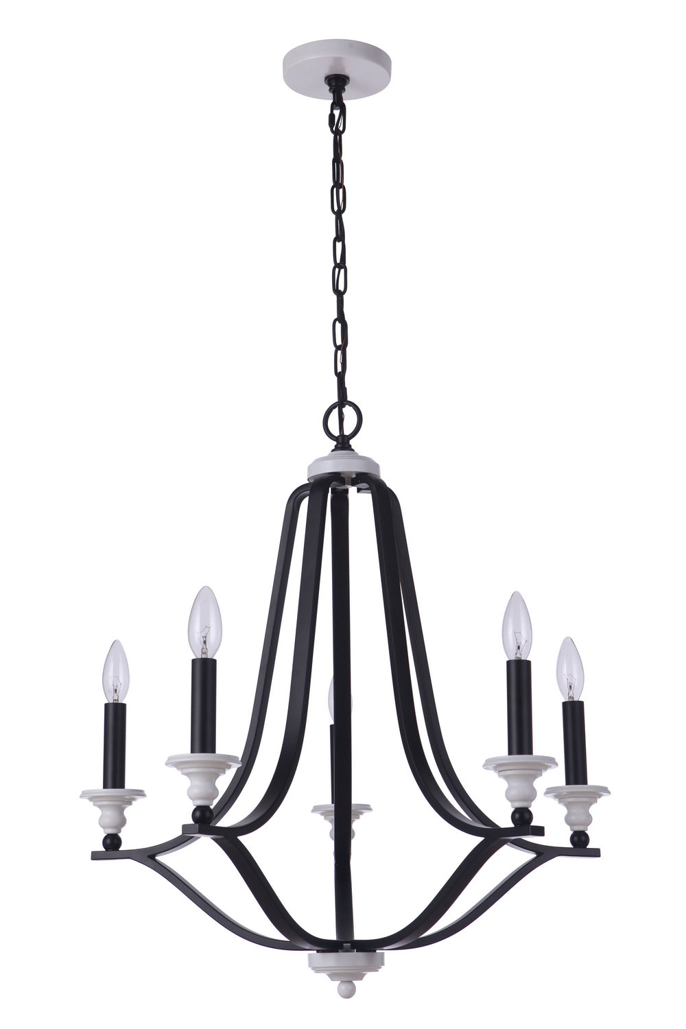 Craftmade Esme 57625-FBMWW Chandelier Light - Flat Black/Matte White