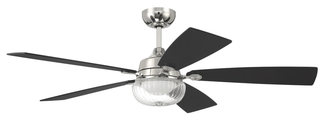 Craftmade Chandler CHS52PLN5 Ceiling Fan 52 - Polished Nickel, Flat Black/Greywood/