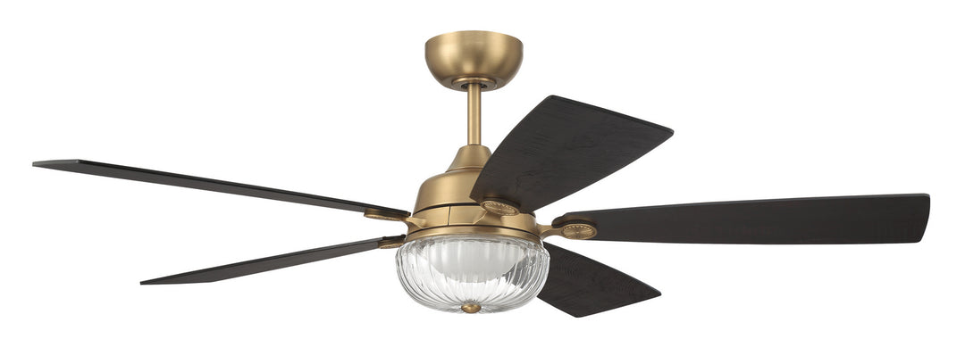 Craftmade Chandler CHS52SB5 Ceiling Fan 52 - Satin Brass, Flat Black/Black Walnut/