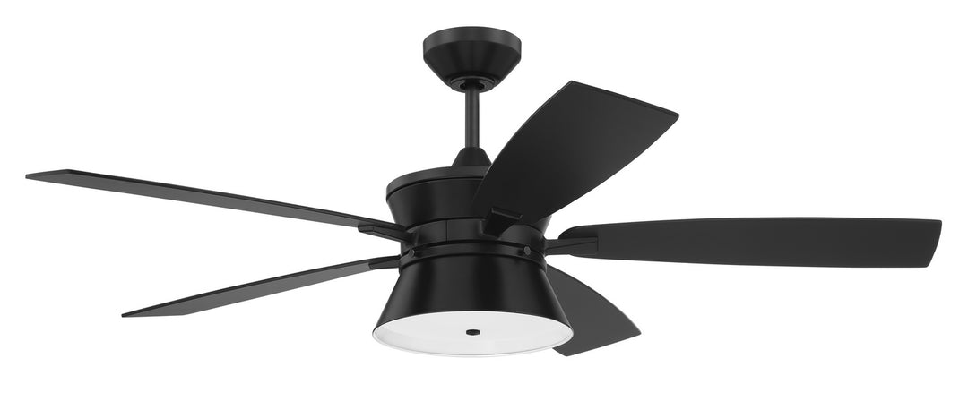 Craftmade Dominick DMK52FB5 Ceiling Fan 52 - Flat Black, Flat Black/Greywood/