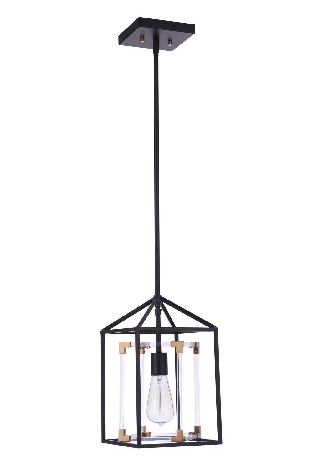 Craftmade Aaron P985FBSB1 Pendant Light - Flat Black/Satin Brass