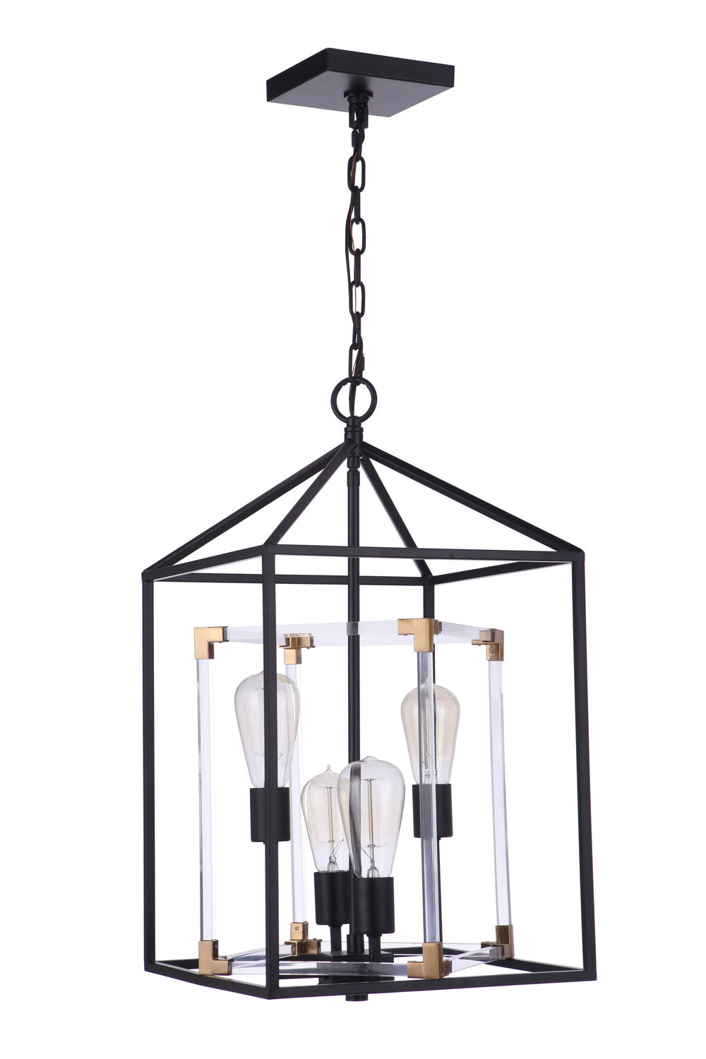 Craftmade Aaron P986FBSB4 Pendant Light - Flat Black/Satin Brass