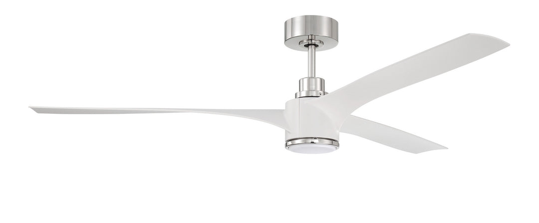 Craftmade Phoebe PHB60WPLN3 Ceiling Fan 60 - White/Polished Nickel, White/White/