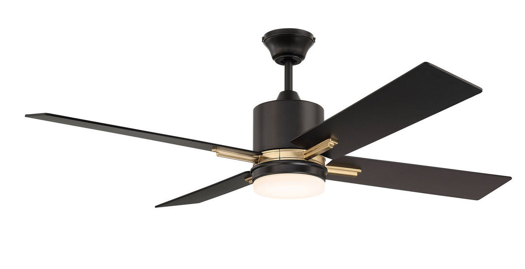 Craftmade Teana TEA52FBSB4 Ceiling Fan 52 - Flat Black/Satin Brass, Flat Black/Mesquite/