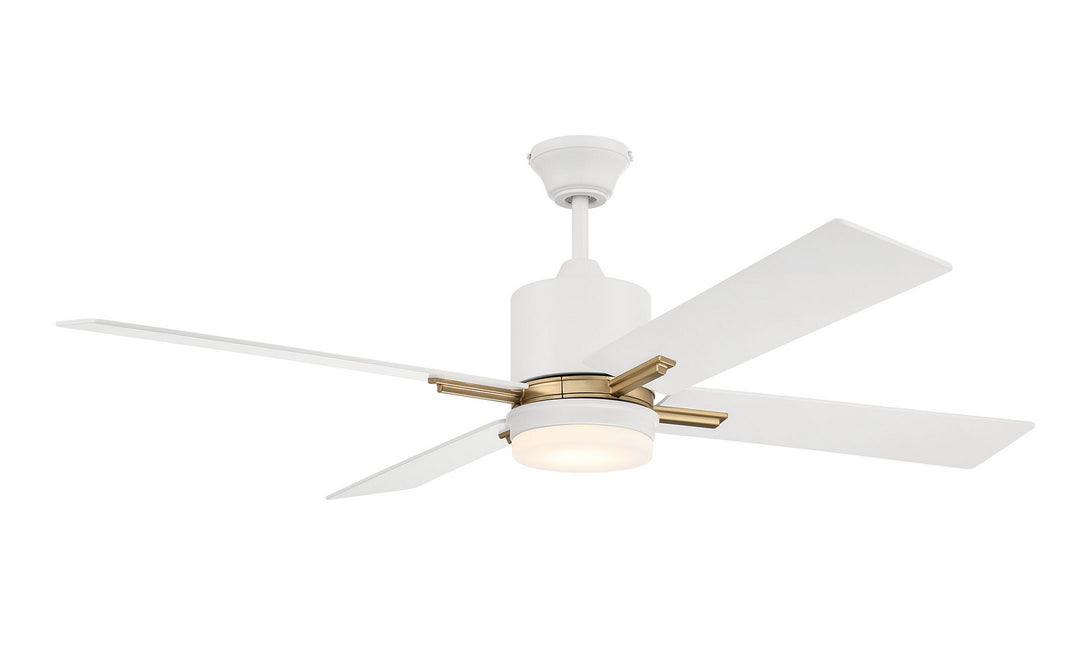 Craftmade Teana TEA52WSB4 Ceiling Fan 52 - White/Satin Brass, White/White/