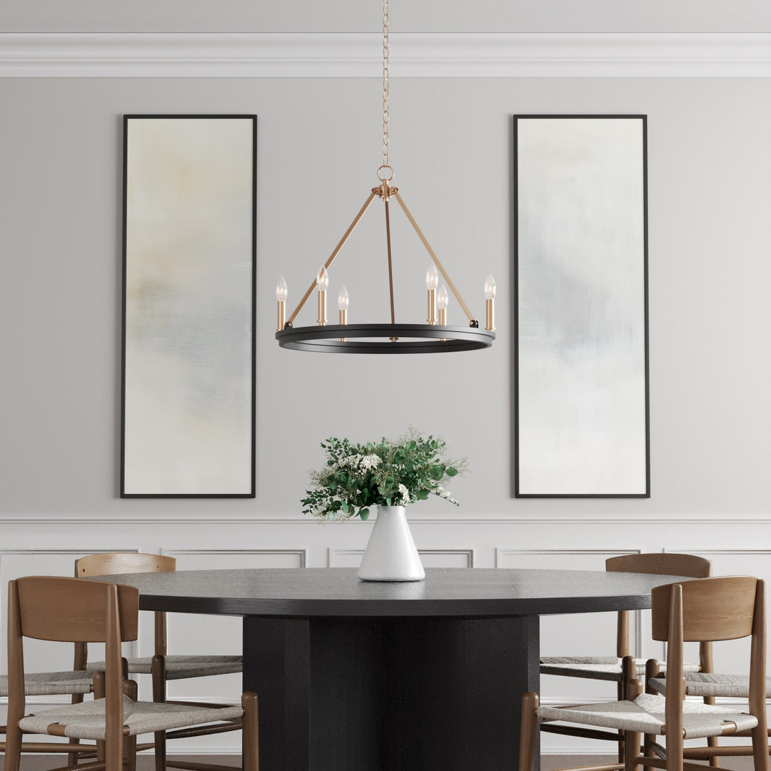 Millennium Carruth 9506-MB/MG Chandelier Light - Matte Black Modern Gold