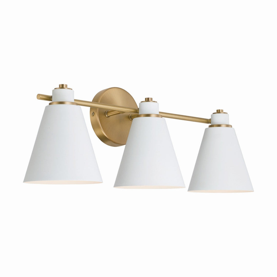 Capital Bradley 150131AW Bath Vanity Light 24 in. wide - Aged Brass and White