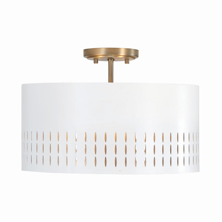 Capital Dash 250231AW Ceiling Light - Aged Brass and White