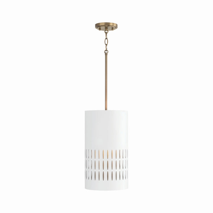 Capital Dash 350212AW Pendant Light - Aged Brass and White