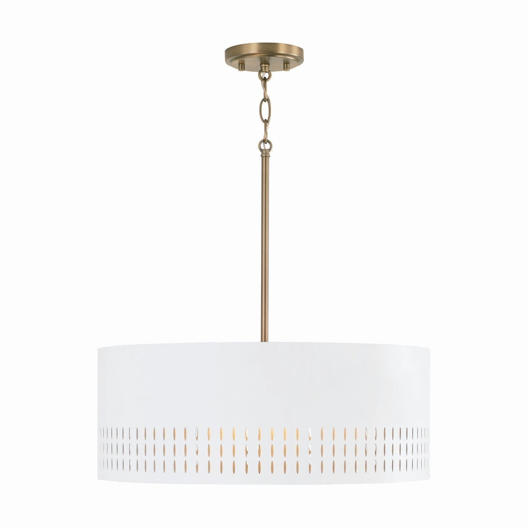 Capital Dash 350233AW Pendant Light - Aged Brass and White