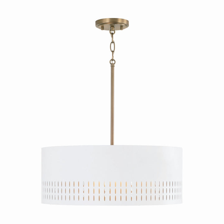 Capital Dash 350233AW Pendant Light - Aged Brass and White