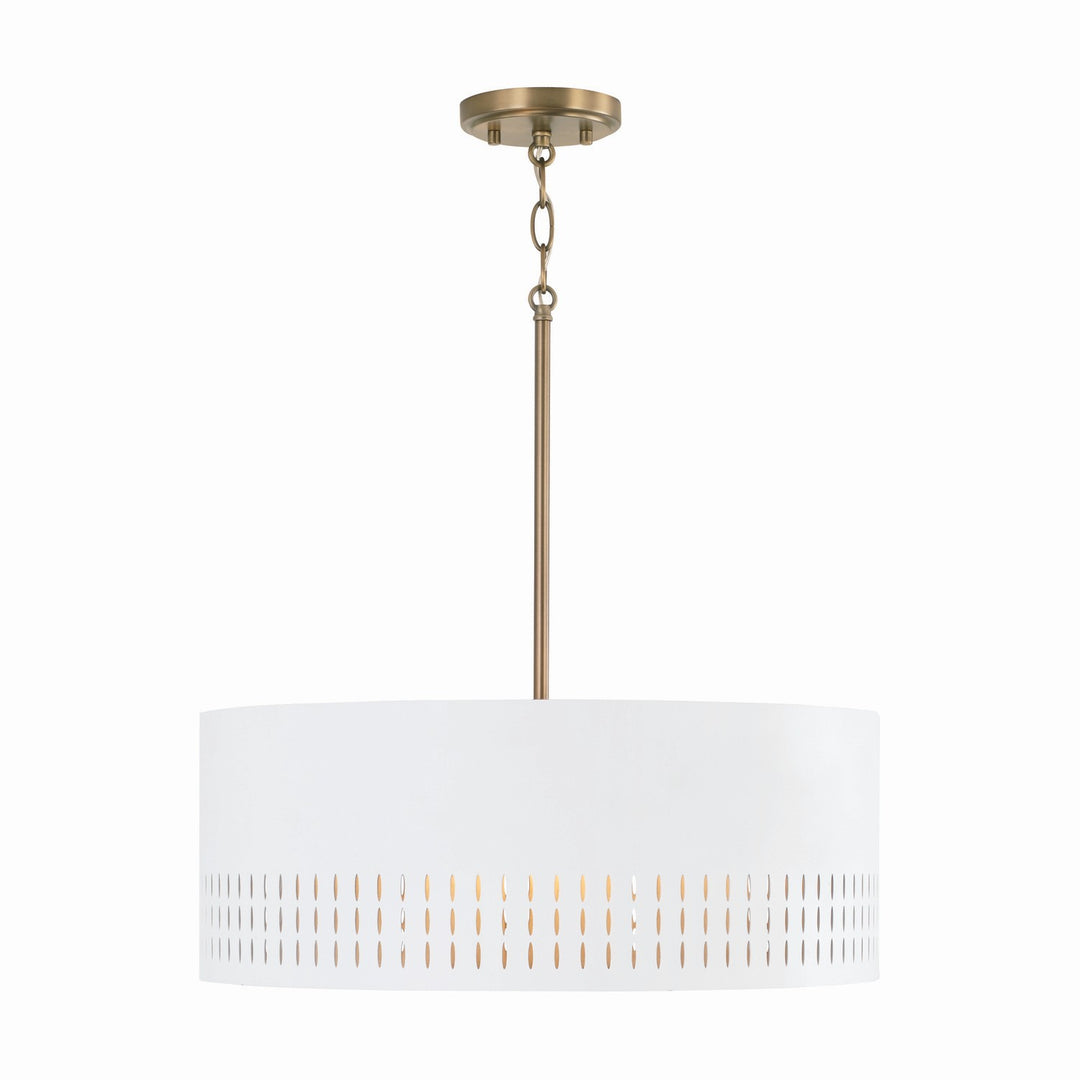 Capital Dash 350233AW Pendant Light - Aged Brass and White