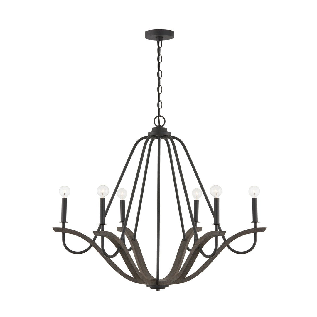 Capital Clive 447661CK Chandelier Light - Carbon Grey and Black Iron