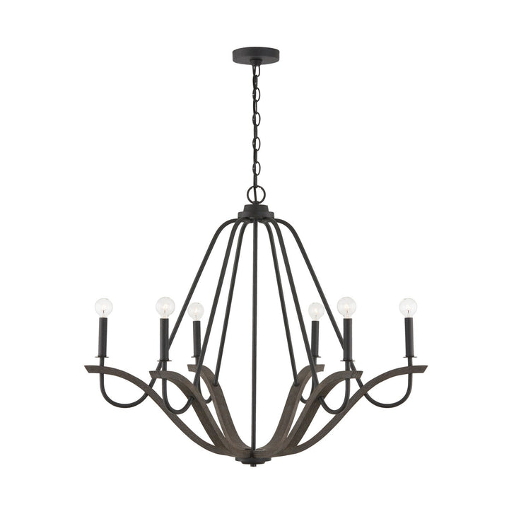 Capital Clive 447661CK Chandelier Light - Carbon Grey and Black Iron