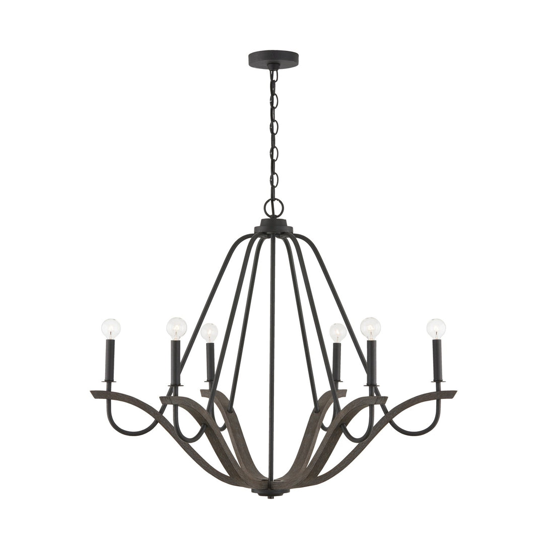 Capital Clive 447661CK Chandelier Light - Carbon Grey and Black Iron