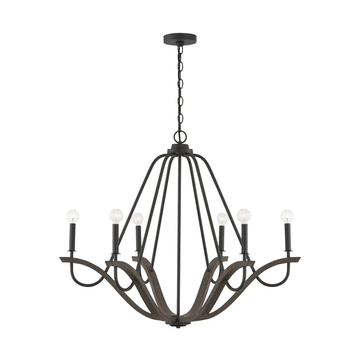 Capital Clive 447661CK Chandelier Light - Carbon Grey and Black Iron