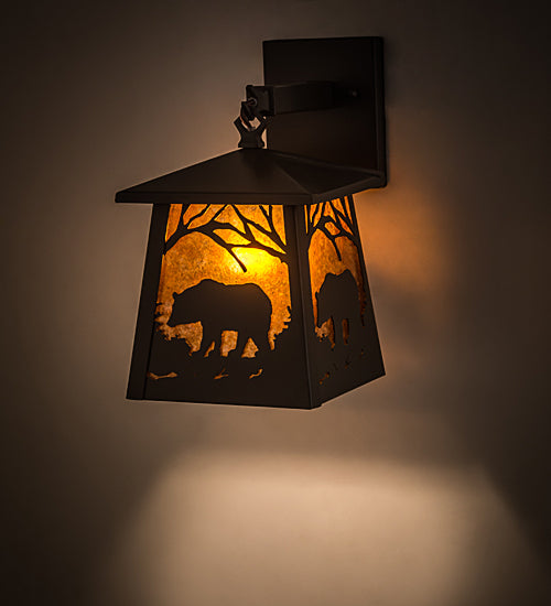 Meyda Tiffany Lighting 129673 Black Bear One Light Wall Sconce Outdoor Bronze / Dark