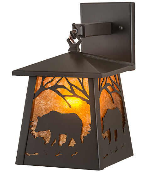Meyda Tiffany Lighting 129673 Black Bear One Light Wall Sconce Outdoor Bronze / Dark