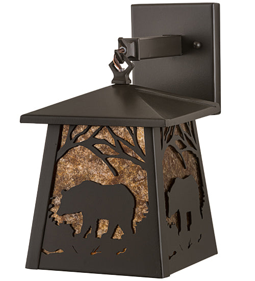 Meyda Tiffany Lighting 129673 Black Bear One Light Wall Sconce Outdoor Bronze / Dark