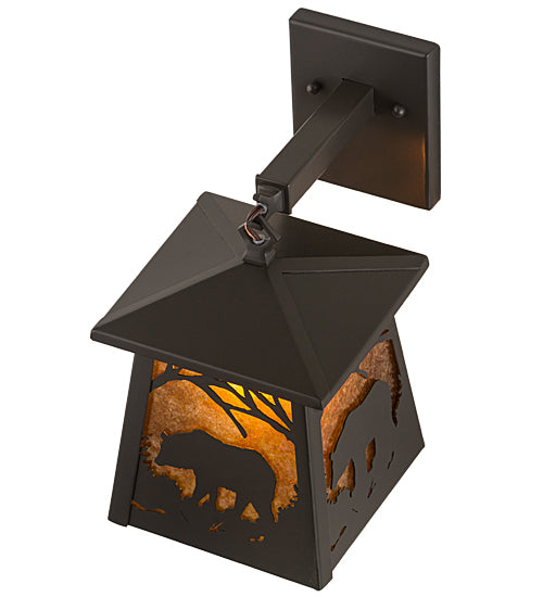 Meyda Tiffany Lighting 129673 Black Bear One Light Wall Sconce Outdoor Bronze / Dark