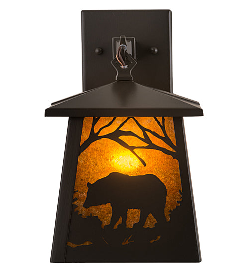Meyda Tiffany Lighting 129673 Black Bear One Light Wall Sconce Outdoor Bronze / Dark