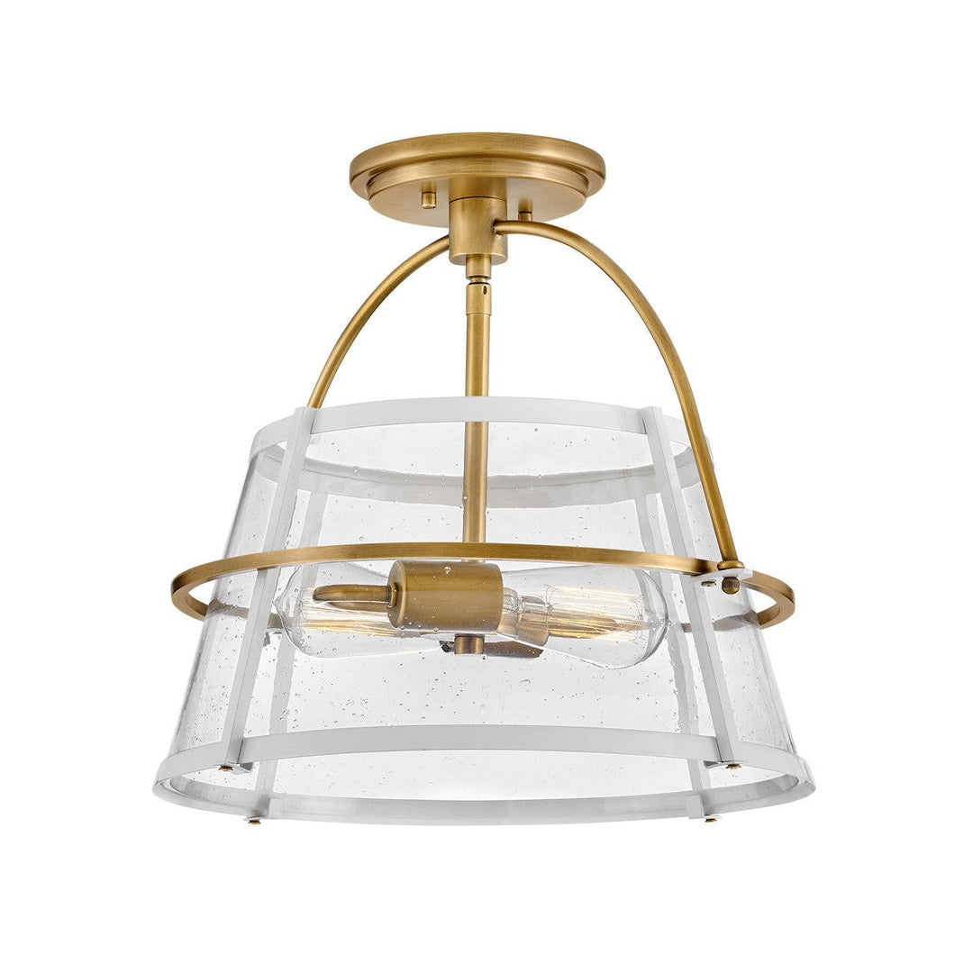 Hinkley Tournon 38111HB-PT Ceiling Light - Heritage Brass with Polished White Accents