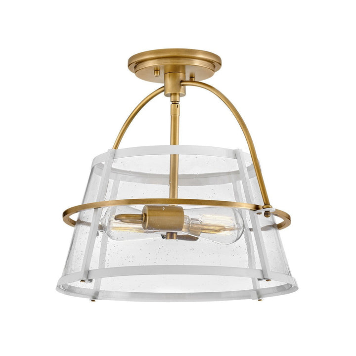Hinkley Tournon 38111HB-PT Ceiling Light - Heritage Brass with Polished White Accents