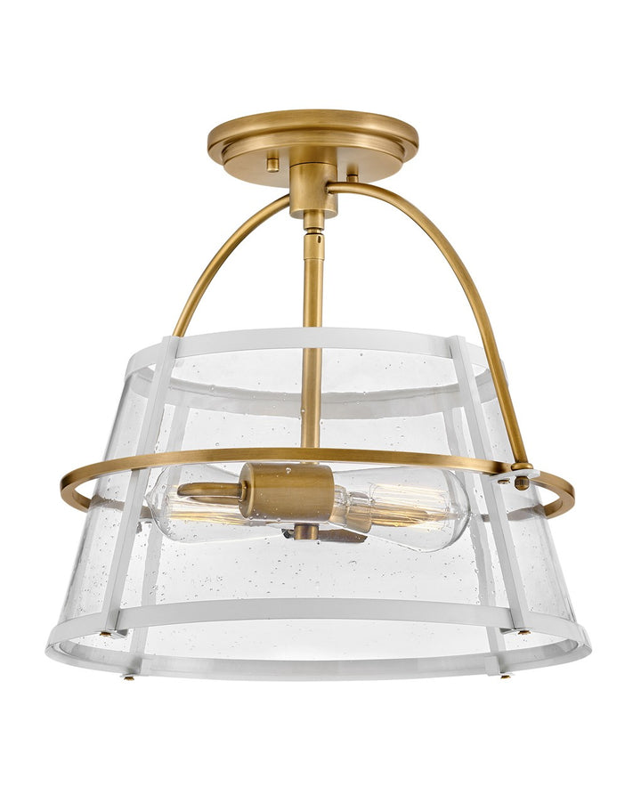 Hinkley Tournon 38111HB-PT Ceiling Light - Heritage Brass with Polished White Accents