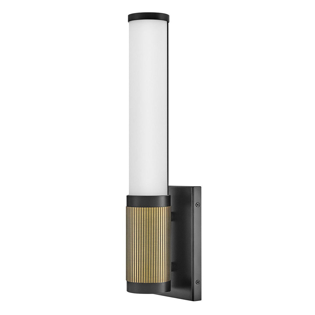 Hinkley Zevi 50060BK-LCB Wall Sconce Light - Black with Lacquered Brass Accents