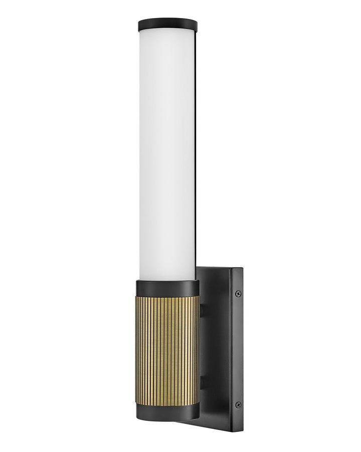 Hinkley Zevi 50060BK-LCB Wall Sconce Light - Black with Lacquered Brass Accents