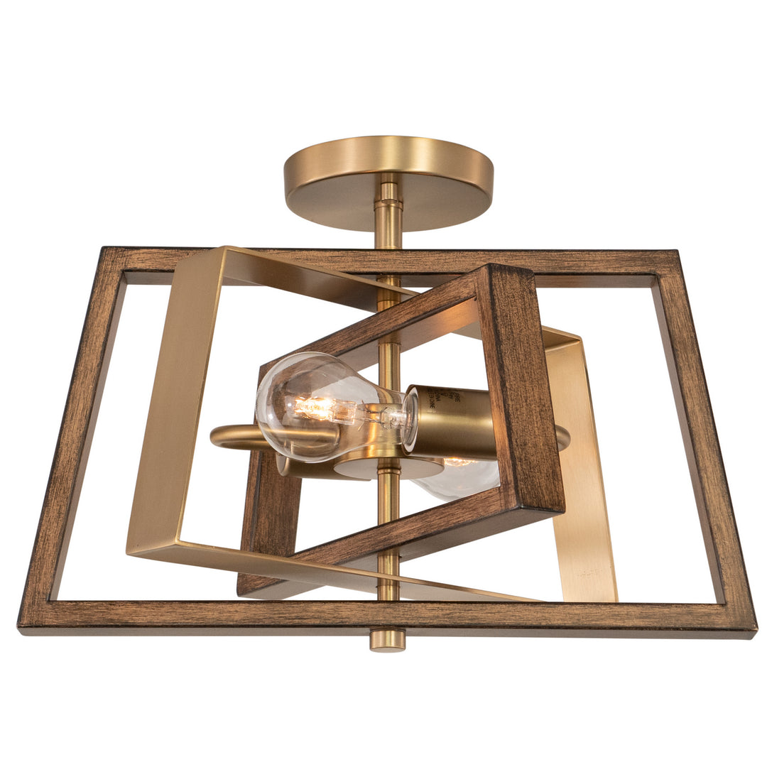 Vaxcel Dunning C0251 Ceiling Light - Natural Brass and Burnished Chestnut