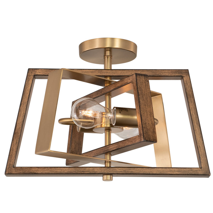 Vaxcel Dunning C0251 Ceiling Light - Natural Brass and Burnished Chestnut