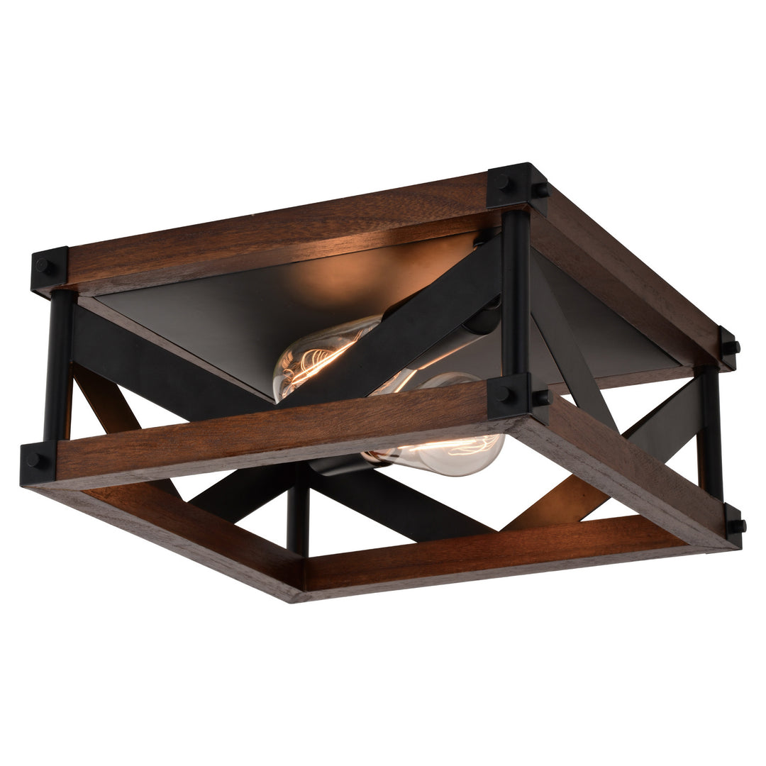 Vaxcel Wade C0260 Ceiling Light - Matte Black and Sycamore