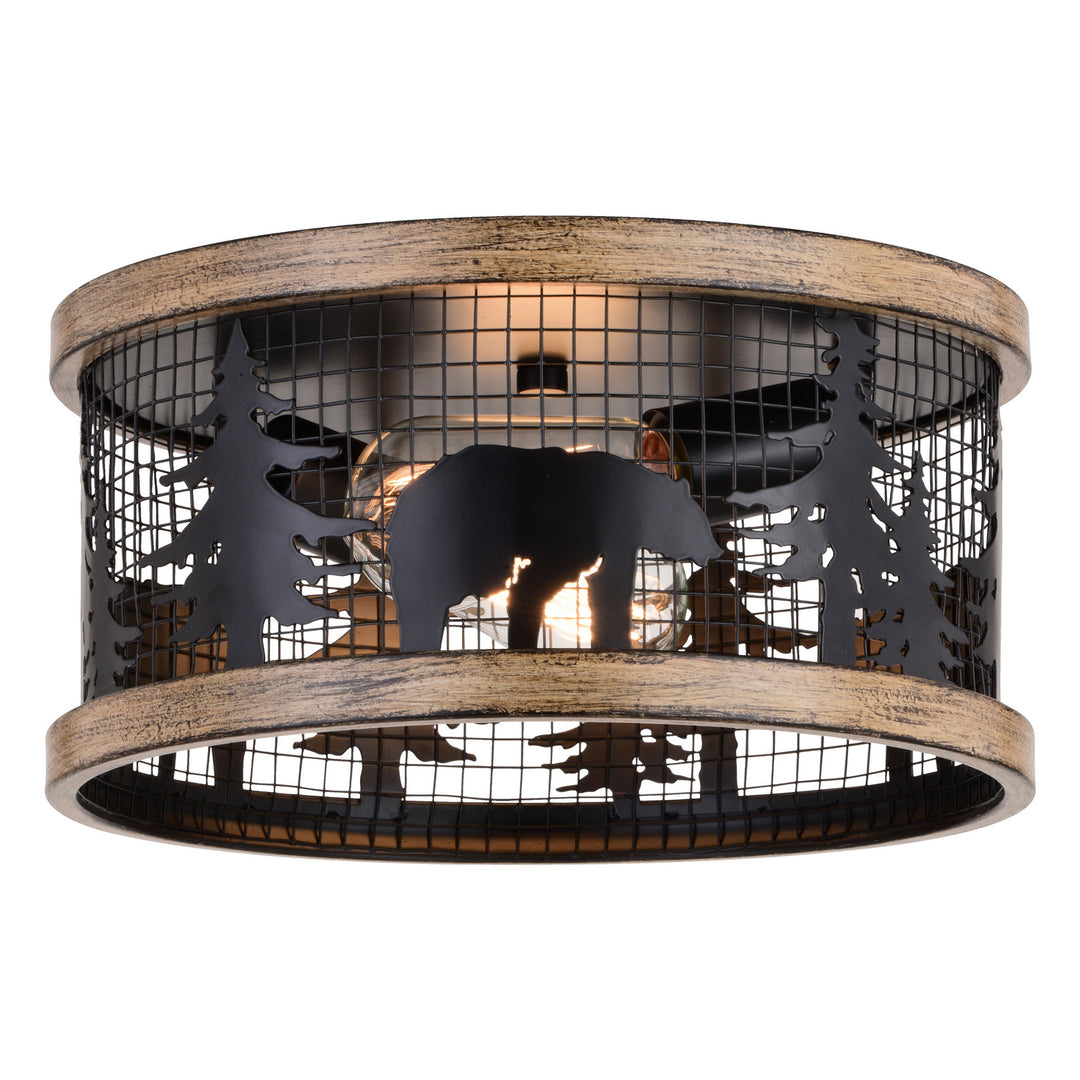 Vaxcel Kodiak C0262 Ceiling Light - Black and Burnished Teak