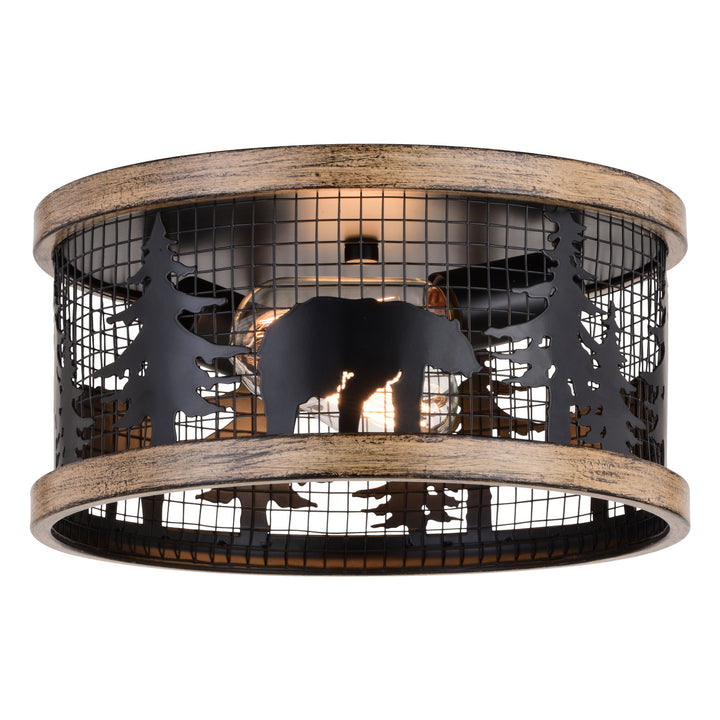 Vaxcel Kodiak C0262 Ceiling Light - Black and Burnished Teak