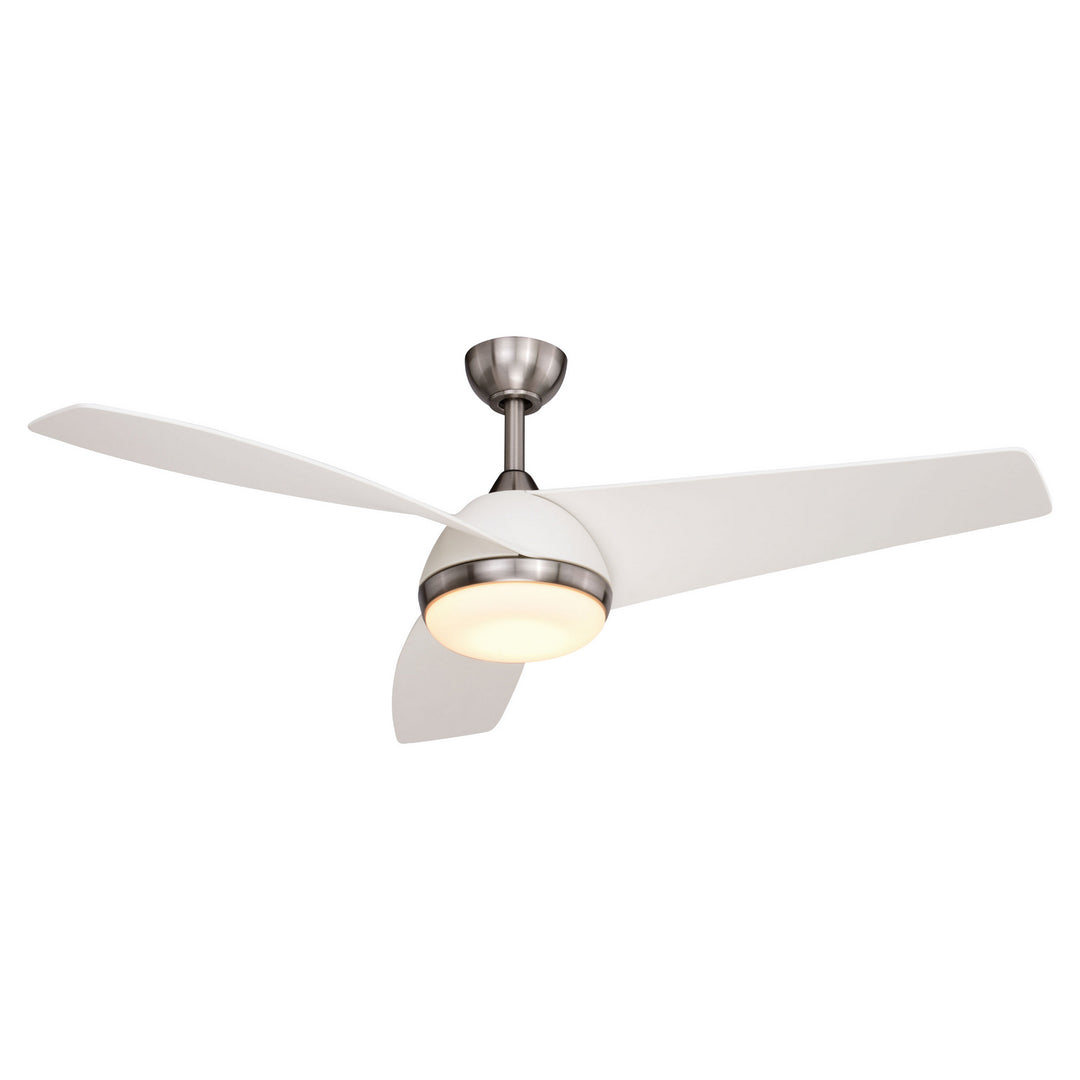 Vaxcel Odell F0091 Ceiling Fan - Brushed Nickel and Matte White, Matte White/