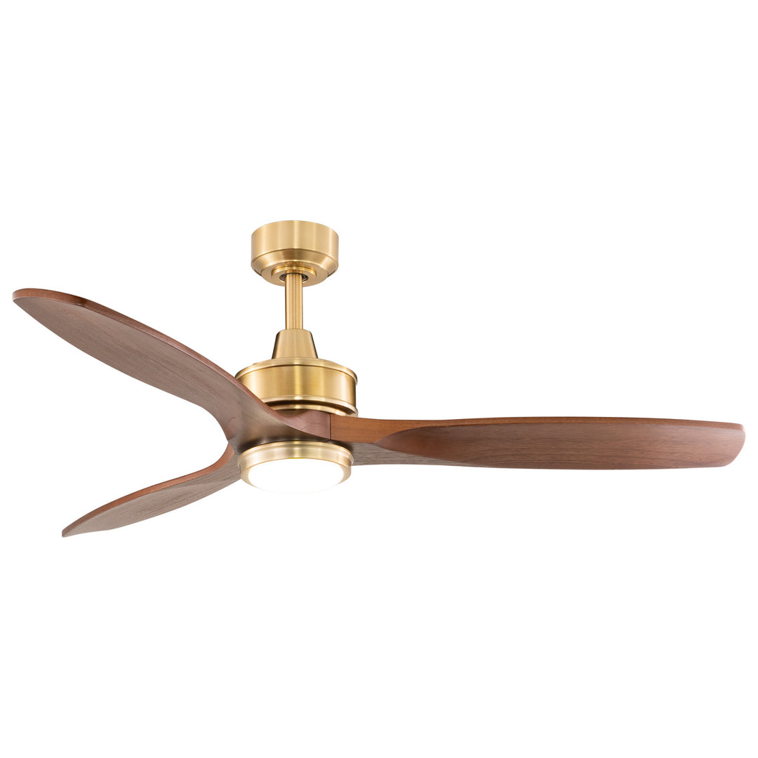 Vaxcel Curtiss F0097 Ceiling Fan - Satin Brass, Walnut/