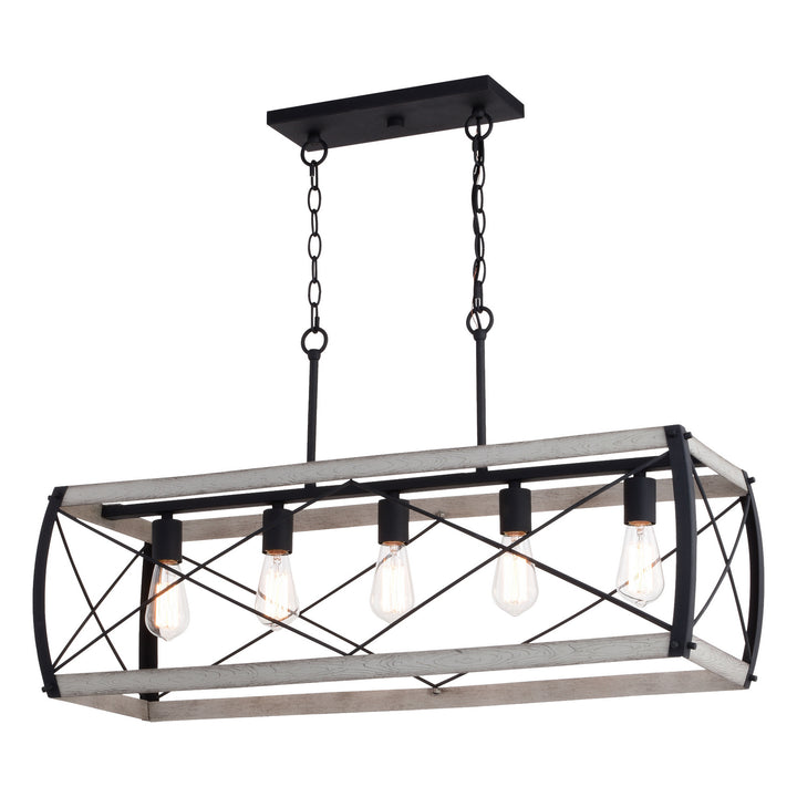 Vaxcel Montclare H0263 Pendant Light - Textured Black and White Ash
