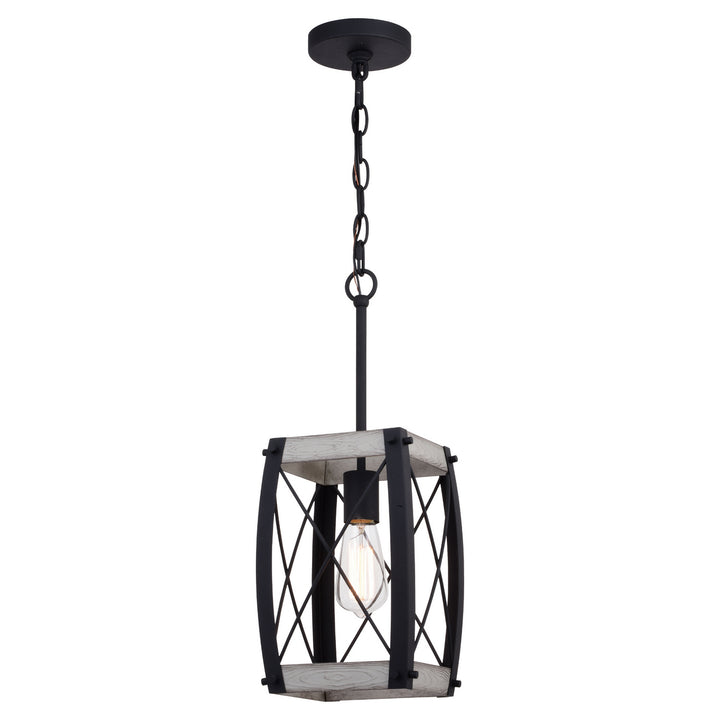 Vaxcel Montclare P0354 Pendant Light - Textured Black and White Ash