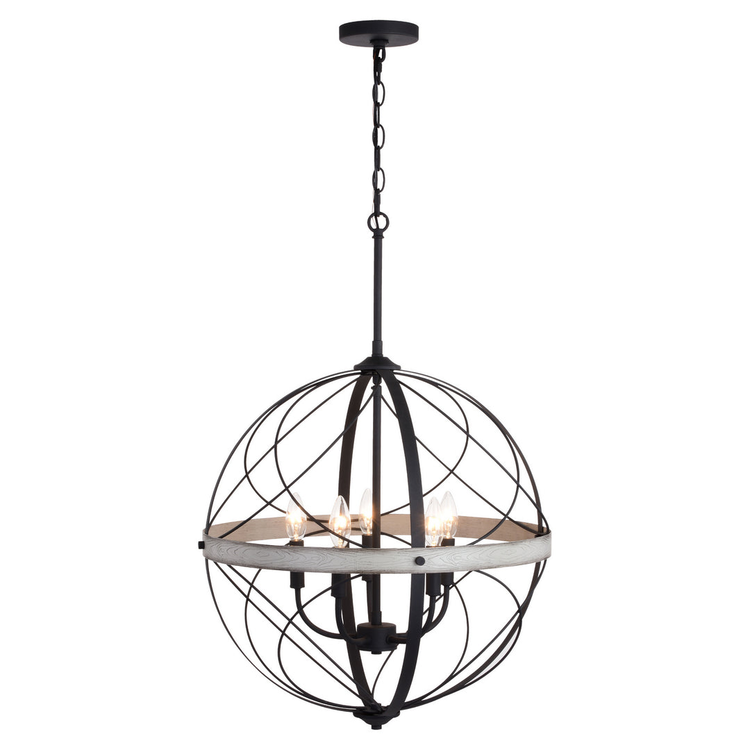 Vaxcel Montclare P0355 Chandelier Light - Textured Black and White Ash