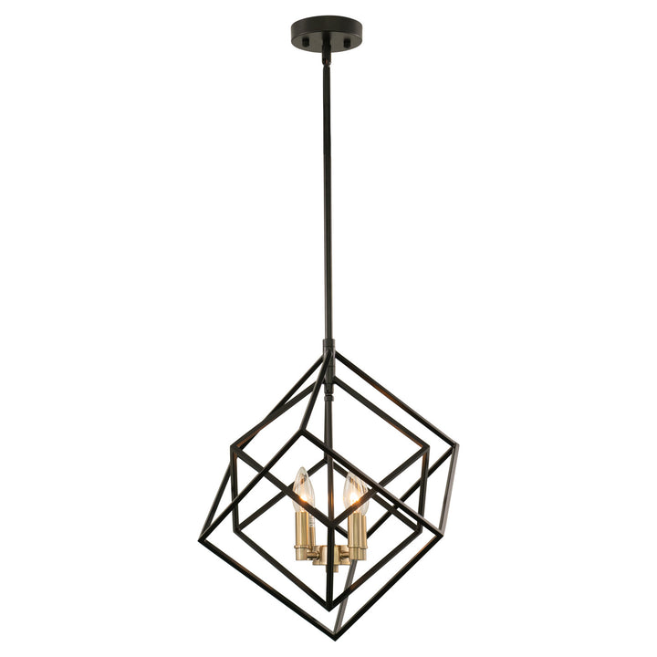Vaxcel Rad P0372 Pendant Light - Black and Natural Brass