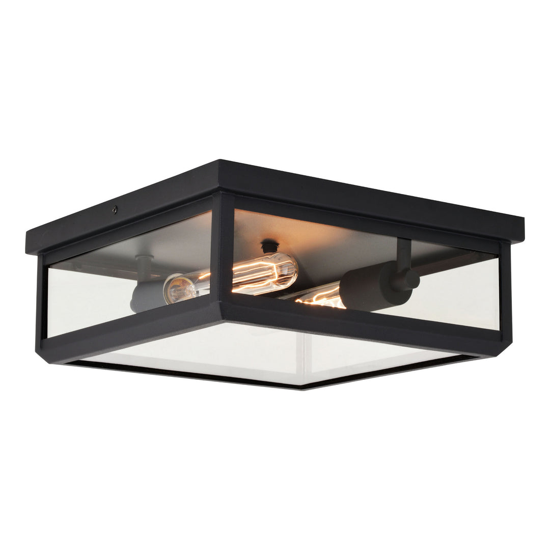 Vaxcel Lighting T0611 Kinzie Two Light Outdoor Flush Mount Outdoor Black