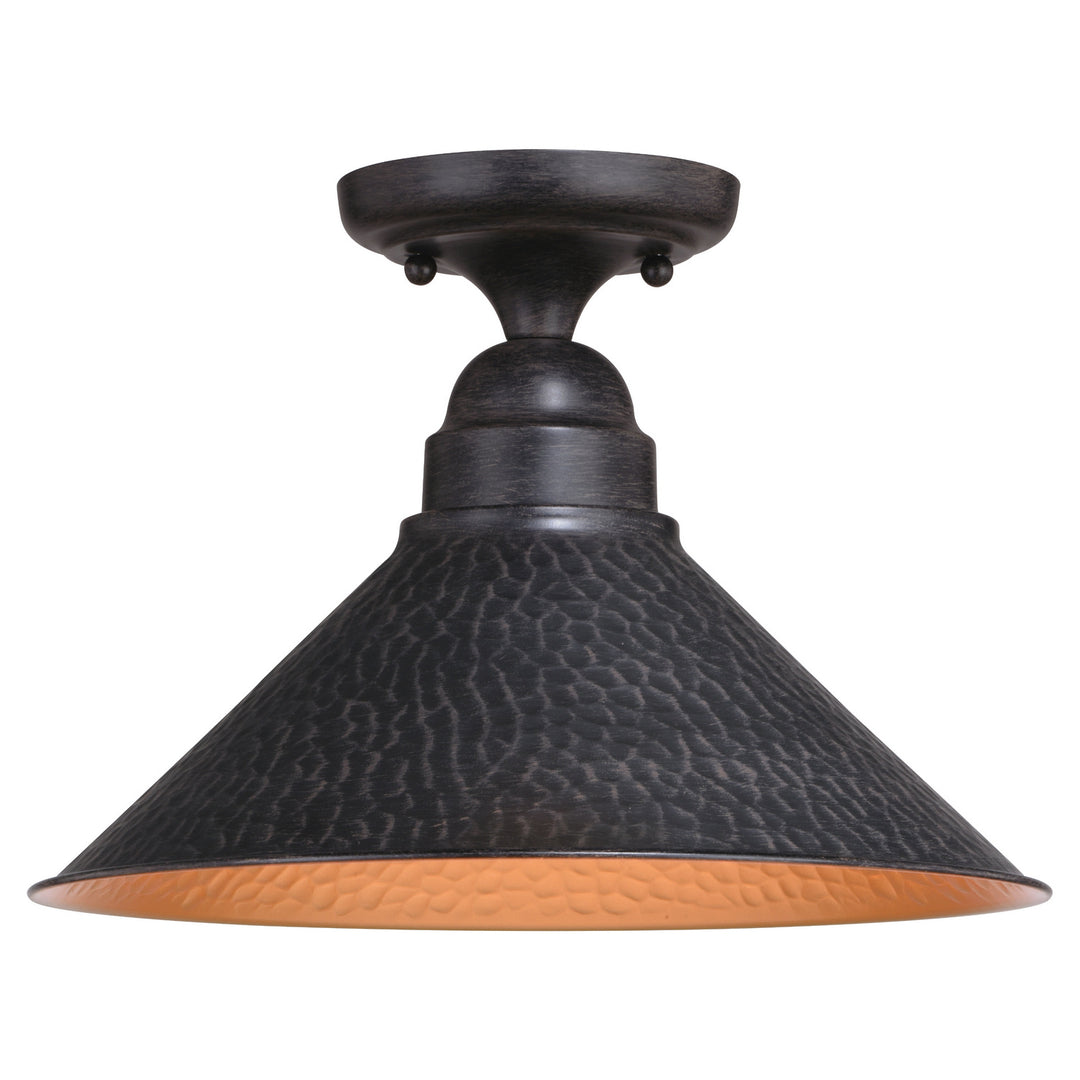 Vaxcel Lighting T0667 Outland One Light Outdoor Semi Flush Mount Outdoor Black