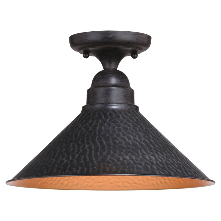 Vaxcel Lighting T0667 Outland One Light Outdoor Semi Flush Mount Outdoor Black