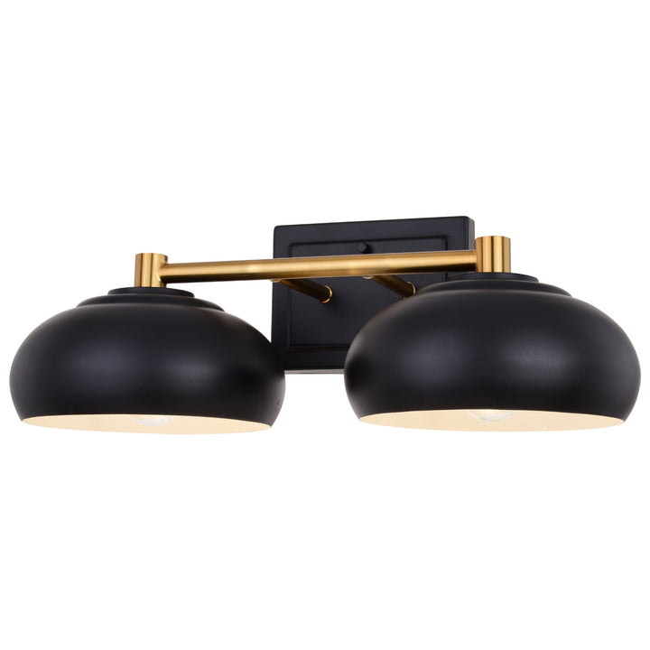 Vaxcel Belmont W0383 Bath Vanity Light 19 in. wide - Matte Black and Satin Brass
