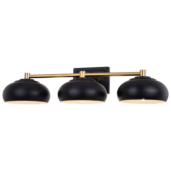 Vaxcel Belmont W0385 Bath Vanity Light 28 in. wide - Matte Black and Satin Brass